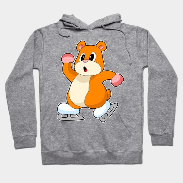 Hamster Ice skating Ice skates Winter sports Hoodie by Markus Schnabel